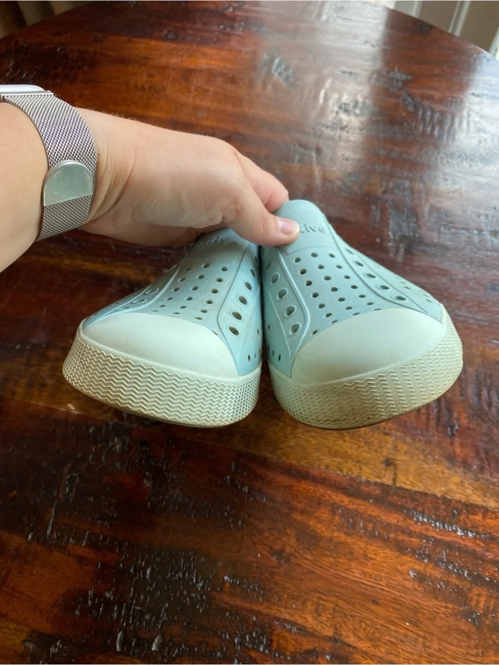 Native Jefferson shoes J4 light blue water friendly sneakers athletic